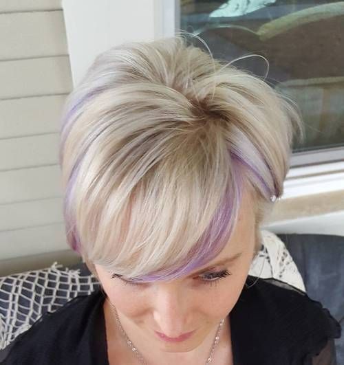 Short Hair with Purple Highlights -short hairstyles for women over .