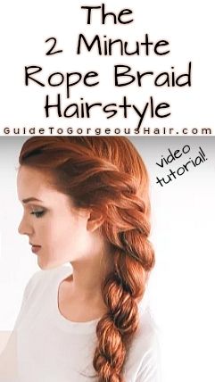 The 2 Minute Rope Braid Hairstyle is Amazing | Braided hairstyles .