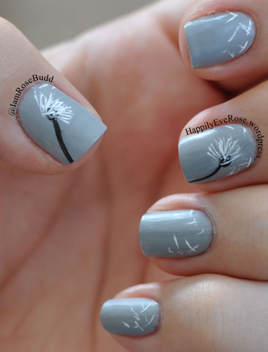 50 Cute Dandelion Nail Art Designs | Nail Design Ide