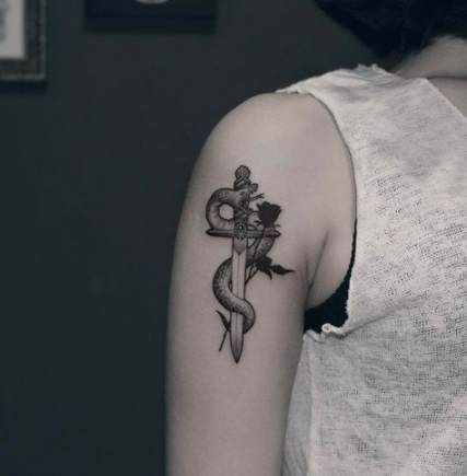 New tattoo snake dagger Ideas #tattoo (With images) | Snake tattoo .