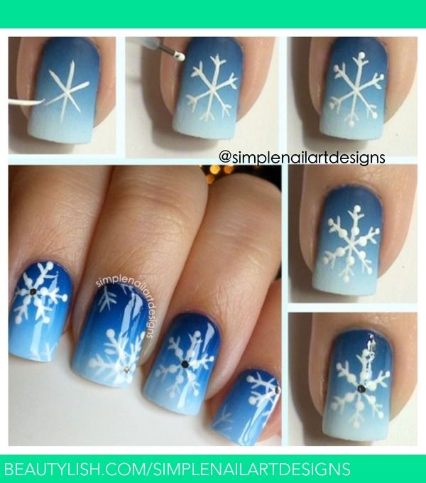 Snowflake Nail Art Tutorial | | Nail art designs diy, Snowflake .