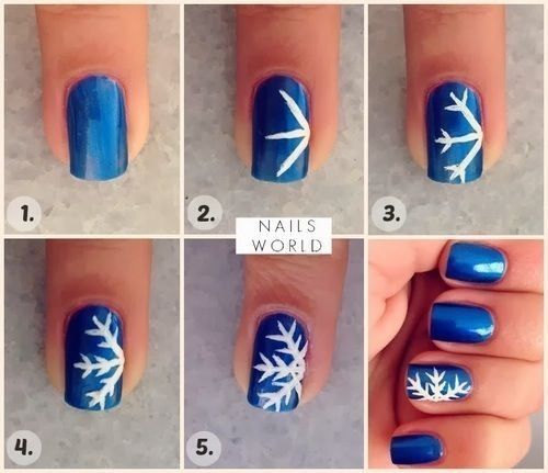 DIY Snowflake Nail Art winter diy nail art diy nails tutorials .