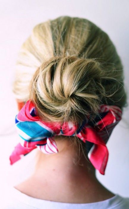 Spice up Your Buns with a Scarf - Pretty Desig