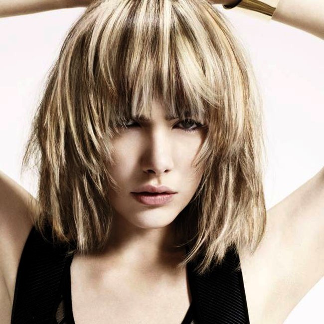 Shaggy bob haircuts With Bangs Spring Summer in different variants .