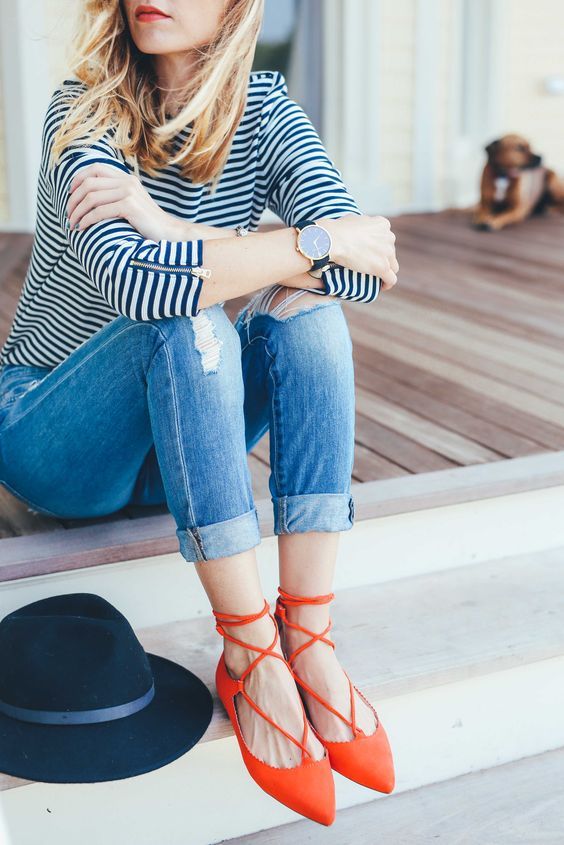 Cutest Spring Outfit Ideas with Flats | Fashion, Lace up flats, Sty