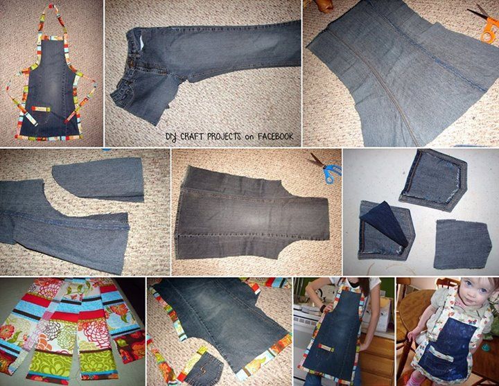 Old Jeans Up-cycled Into An Apron | Old jeans, Denim crafts, Jean .