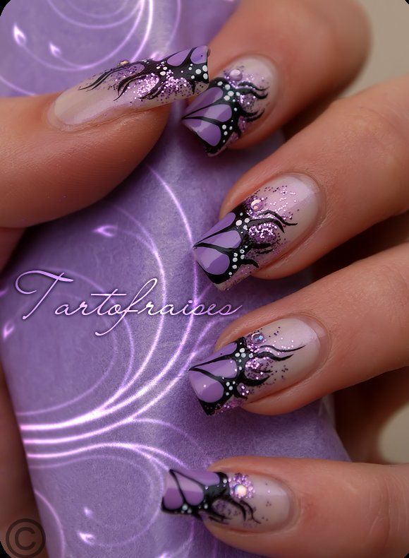 16 Stylish Nail Art Ideas for Next Party | Purple nail art .
