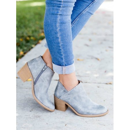 SySea - Women Suede Ankle Boots Casual Spring Summer Zipper Round .