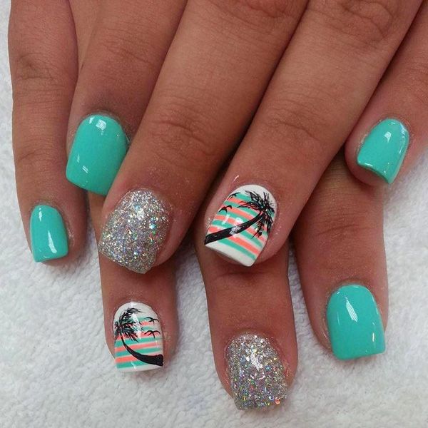 65 Lovely Summer Nail Art Ideas | Toe nails, Beach nails, Nai