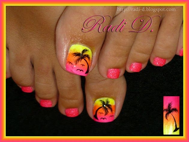 My summer toes - Nail Art Gallery | Summer toe nails, Beach toe .