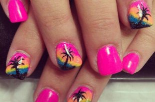 Summer Nail Trend: Pretty Nail Arts for Beach Landscape | Beach .