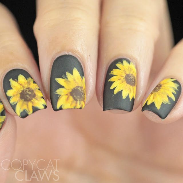Nail Crazies Unite - Sunflowers | Sunflower nails, Sunflower nail .
