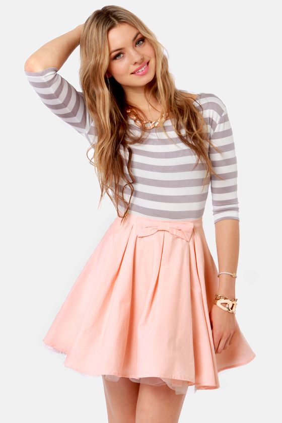 The Going Gets Puffed Peach Mini Skirt | Cute fashion, Cute .