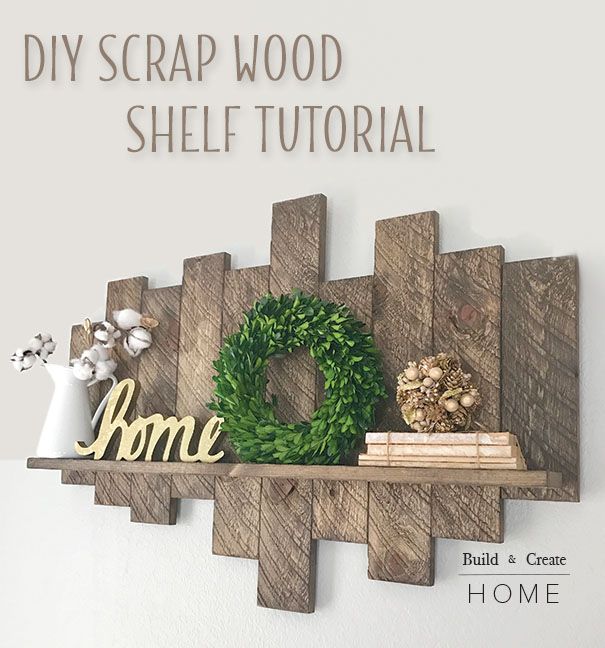 DIY Scrap Wood Shelf Tutorial | Diy woodworking, Easy woodworking .