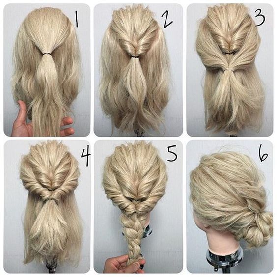 10 Super Easy Hairstyles You Can Actually Do | Up dos for medium .