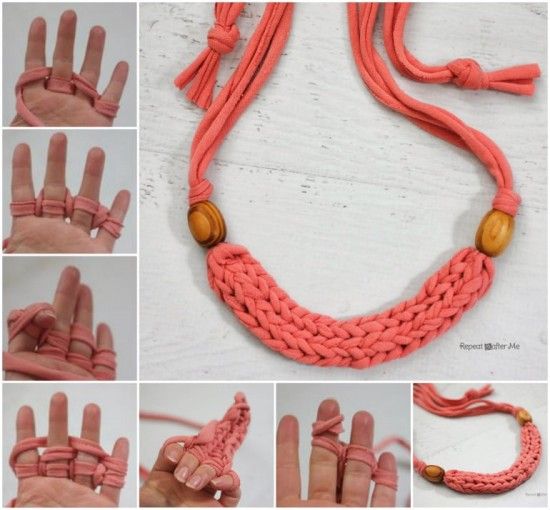 Finger Knitting Necklace Tutorial Is Super Easy | mom's projects .