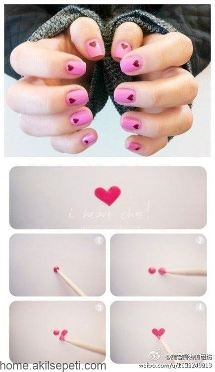 Try a toothpick to make small and sweet nail art… | Nail Art in .