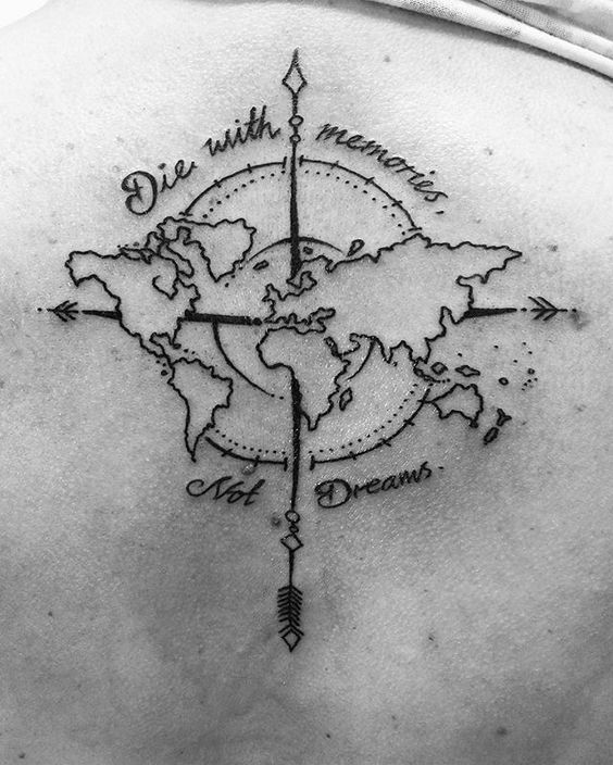 15 Amazing Travel Tattoo Designs | Neck tattoo, Tattoos, World map .
