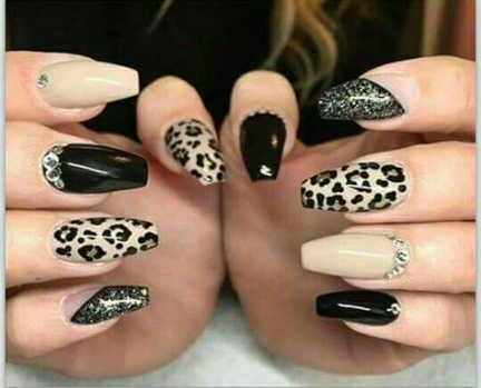 20+ Trendy Nails Gel Black Leopard Prints | Leopard print nails .