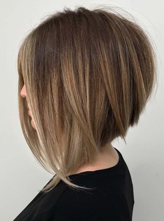 Trendy Stacked Bob Haircuts with Long Textured Layers | Stacked .