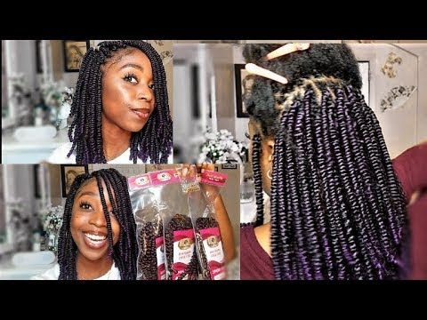 SPRING TWIST HAIR TUTORIAL on Natural Hair | Crochet and Rubber .