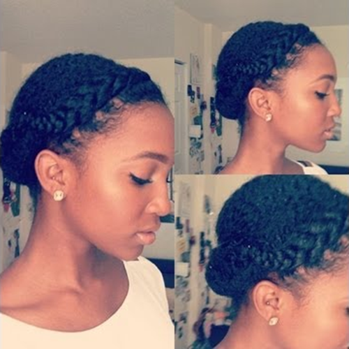 Lovely Braid Wrap Around Updo | Natural hair tutorials protective .