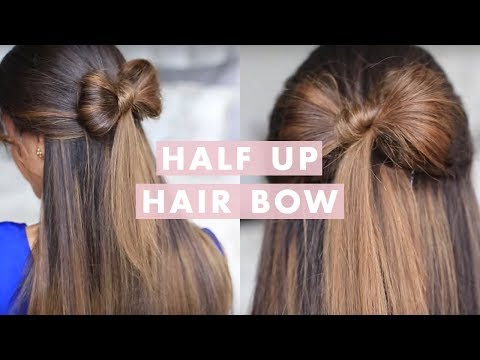 Half-up Hair Bow Cute Hair Tutorial - YouTu