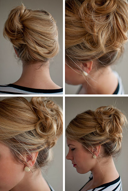 Simple Easy Updo for Summer: Loose Side French Twist Updo .