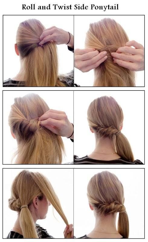 Roll #twist #side #ponytail #hairstyle #Tutorial | Side ponytail .
