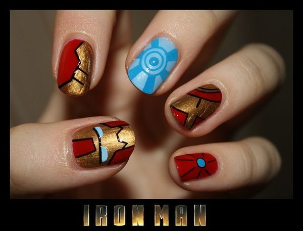 Pin by Laura Waters on Avengers Nail Art | Iron man nails, Marvel .
