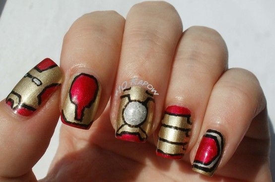 Iron Man-i | Iron man nails, Nail art, Iron m