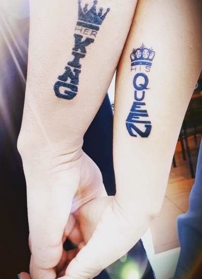 55 Matching Couple Tattoos For Lovers | Tattoos for lovers, Couple .