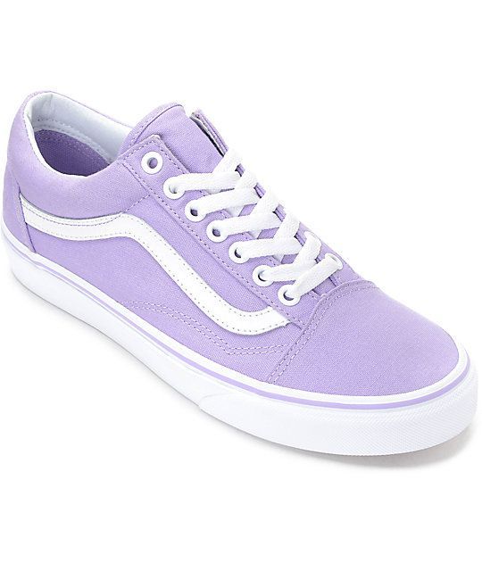 Vans Old Skool Lavender & White Canvas Shoes | Lavender shoes .