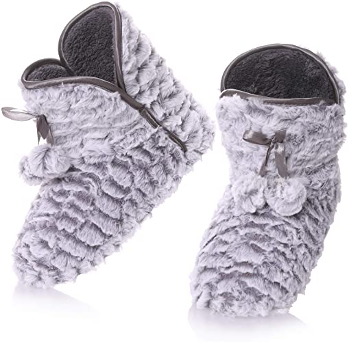 Amazon.com | RONGBLUE Womens Christmas Faux Fur Slipper Boots Soft .