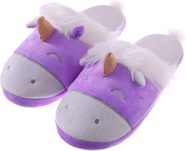 Amazon.com | RONGBLUE Womens Girls Cute Unicorn Animal Slippers .