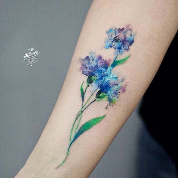 51 Watercolor Tattoo Ideas for Women | Pretty flower tattoos .