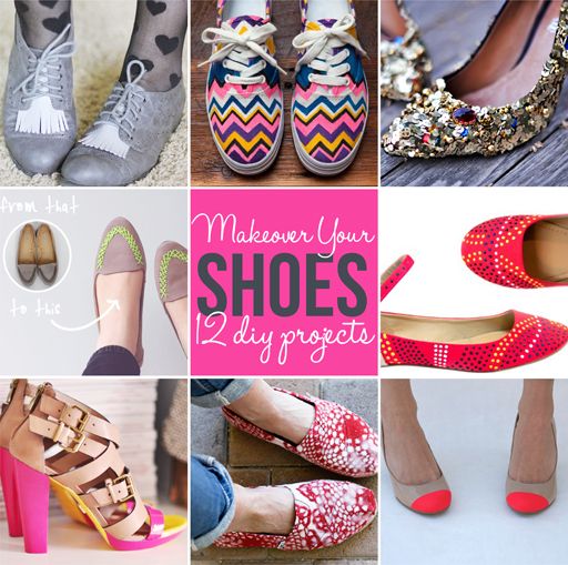 12 DIY Ideas for a Shoe Makeover | Shoe makeover, Shoe refashion .