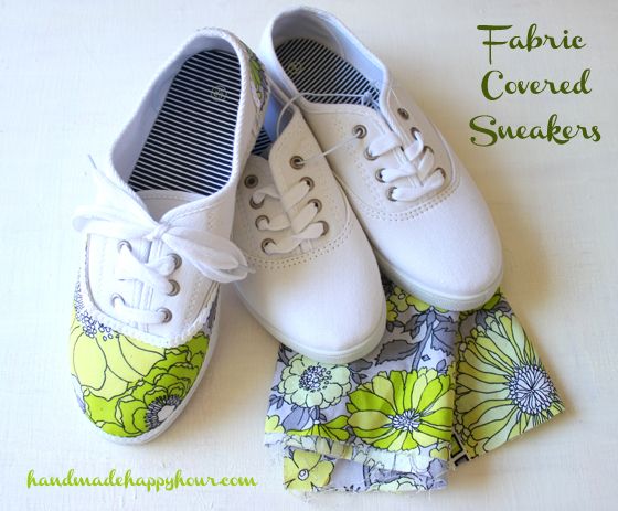 DIY Fabric Covered Sneakers | Shoe makeover, Diy fashion projects .