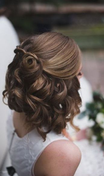 Half Up Down Wedding Hairstyles Short Hair Photography (With .
