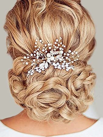 Amazon.com : Unicra Wedding Hair Combs Hair Accessories with Bead .