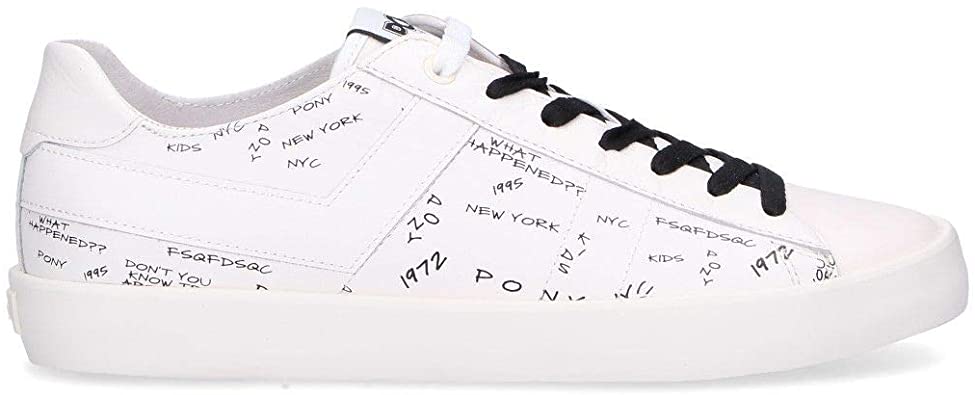 Amazon.com | Pony Luxury Fashion Mens 705WHITE White Sneakers .
