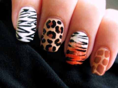 Learn How to Create Several Different Wild Animal Print Nail Art .