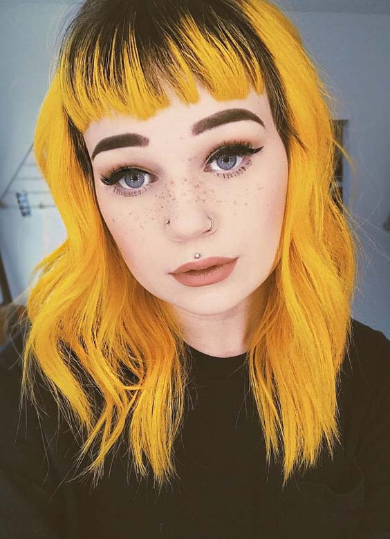 Stunning Yellow Hair Colors & Hairstyles with Bangs in 2018 | Stylez