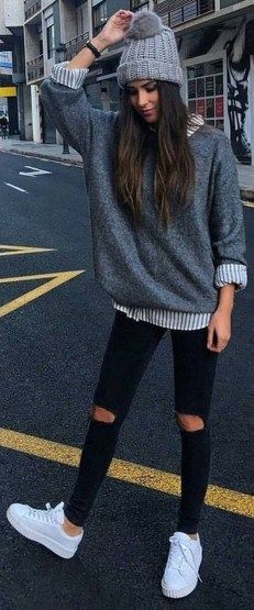 Amazing Winter White Skinny Jeans Outfits Ideas 06 | Cute fall .