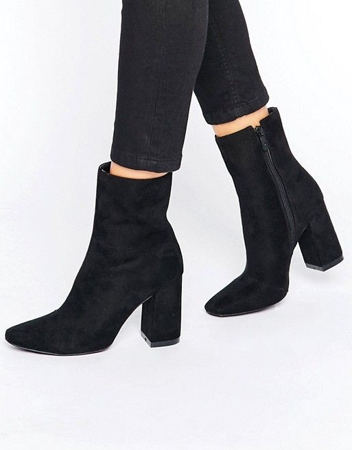 Ankle boots with block heel for women