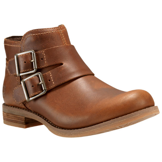Women's Savin Hill Double-Buckle Leather Ankle Boots | Timberland .