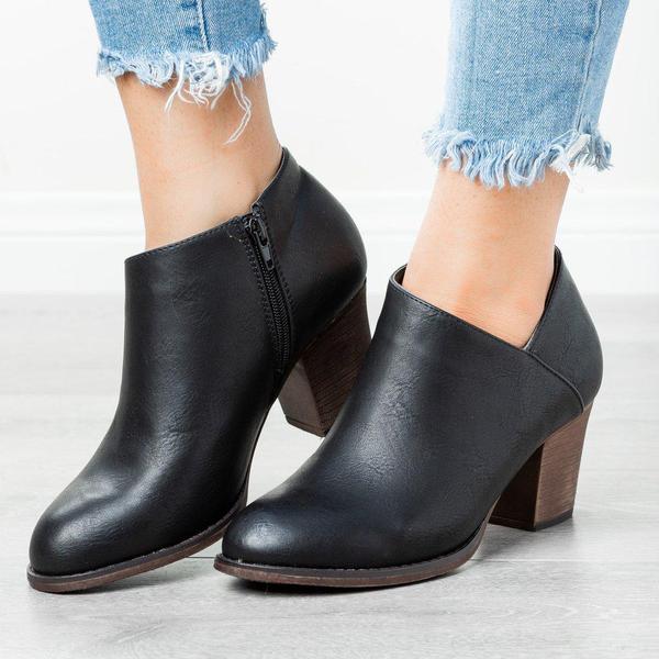 Low Heel Ankle Boots With Pointed Toe | Women's Ankle Boo