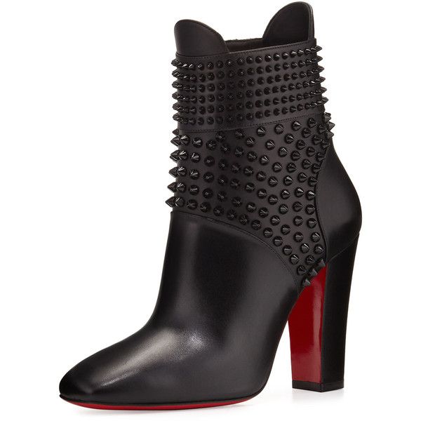 Christian Louboutin Praguoise Studded Red Sole Ankle Boot ($1,595 .