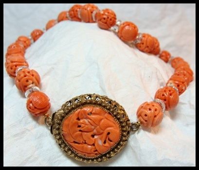 Antique Chinese Coral Necklace | Collectors Weekly | Orange coral .