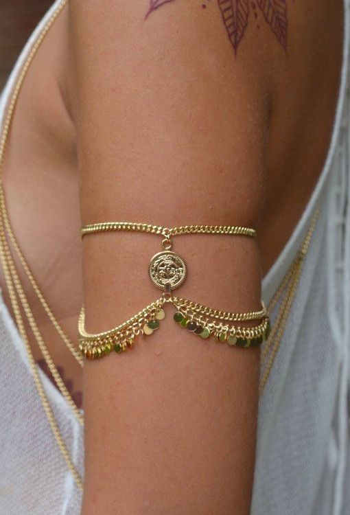 Jewellery | Body Jewellery | Gold arm cuff, Arm jewelry, Body .